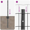 Euroaita with Post 10 x 0,4 m PVC-pinnoitettu teräs Harmaa