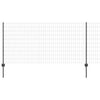 Euroaita with Post 10 x 1 m PVC-pinnoitettu teräs Harmaa Verkko