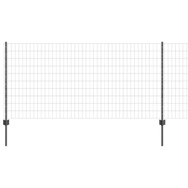 Euroaita with Post 10 x 1 m PVC-pinnoitettu teräs Harmaa Verkko