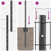 Euroaita with Post 10 x 1,2 m PVC-pinnoitettu teräs Harmaa