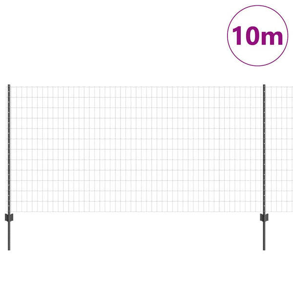 Euroaita with Post 10 x 1,2 m PVC-pinnoitettu teräs Harmaa