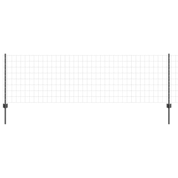 Euroaita with Post 10 x 0,8 m PVC-pinnoitettu teräs Harmaa