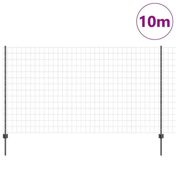 Euroaita with Post 10 x 1,4 m PVC-pinnoitettu teräs Harmaa