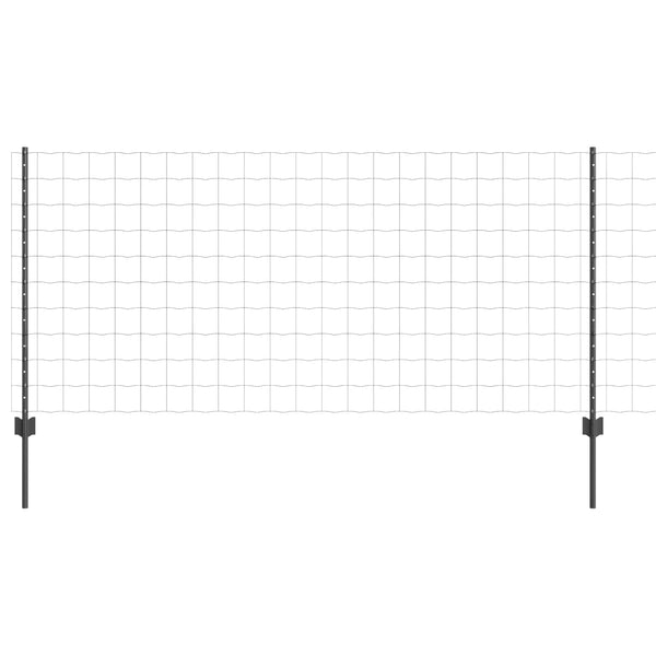 Euroaita with Post 10 x 1 m PVC-pinnoitettu teräs Harmaa Verkko