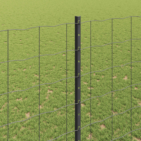 Euroaita with Post 10 x 1,5 m PVC-pinnoitettu teräs Harmaa