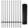 Euroaita with Post 25 x 1,2 m PVC-pinnoitettu teräs Harmaa