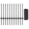 Euroaita with Post 25 x 0,6 m PVC-pinnoitettu teräs Harmaa