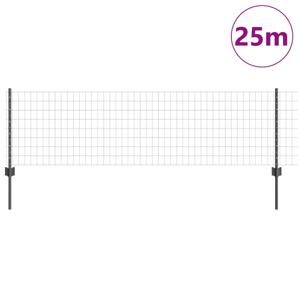 Euroaita with Post 25 x 0,6 m PVC-pinnoitettu teräs Harmaa