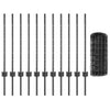 Euroaita with Post 25 x 0,8 m PVC-pinnoitettu teräs Harmaa