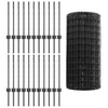 Euroaita with Post 50 x 0,6 m PVC-pinnoitettu teräs Harmaa