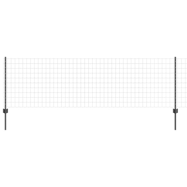 Euroaita with Post 10 x 0,8 m PVC-pinnoitettu teräs Harmaa