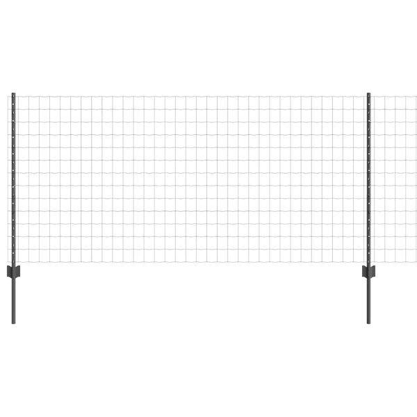 Euroaita with Post 10 x 1 m PVC-pinnoitettu teräs Harmaa Verkko