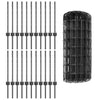 Euroaita with Post 50 x 0,6 m PVC-pinnoitettu teräs Harmaa