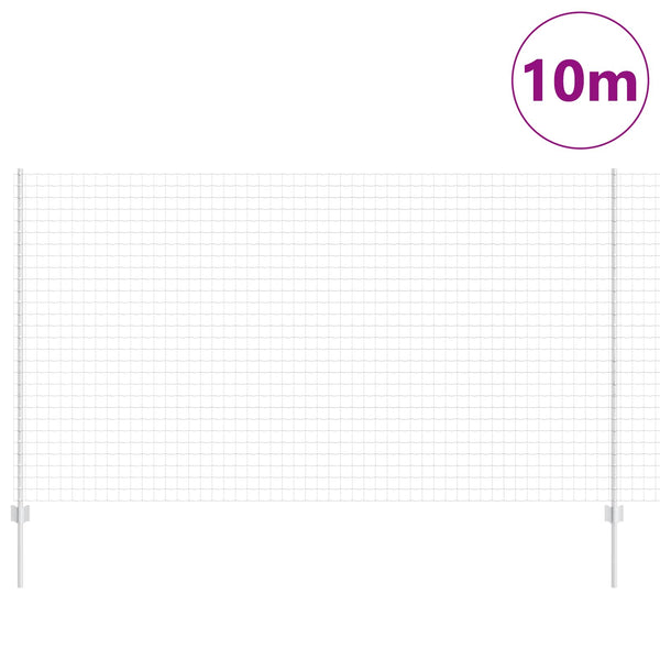 Euroaita with Post 10 x 1,4 m Galvanoitu teräs Hopea Verkko