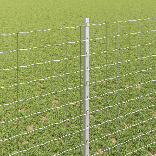Euroaita with Post 10 x 1,5 m Galvanoitu teräs Hopea Verkko