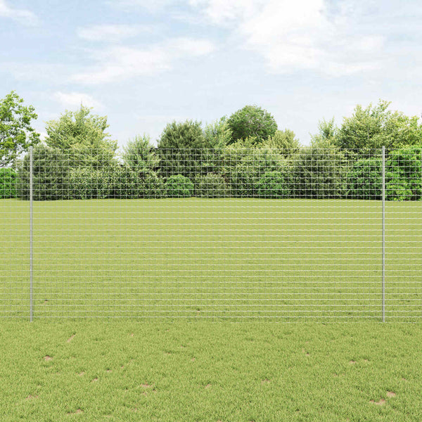Euroaita with Post 10 x 1,5 m Galvanoitu teräs Hopea Verkko