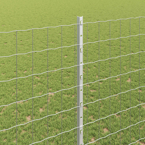 Euroaita with Post 10 x 1,5 m Galvanoitu teräs Hopea Verkko