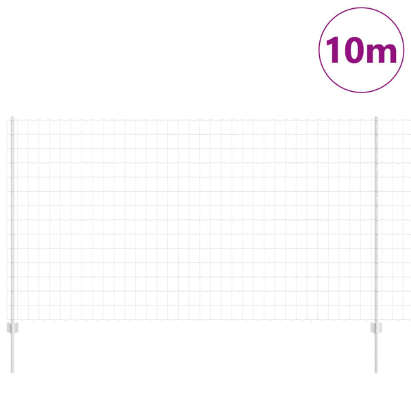 Euroaita with Post 10 x 1,4 m Galvanoitu teräs Hopea Verkko