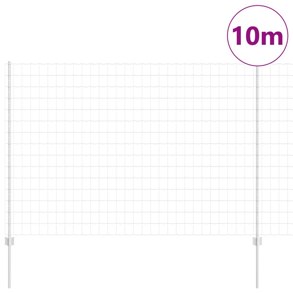 Euroaita with Post 10 x 1,5 m Galvanoitu teräs Hopea Verkko