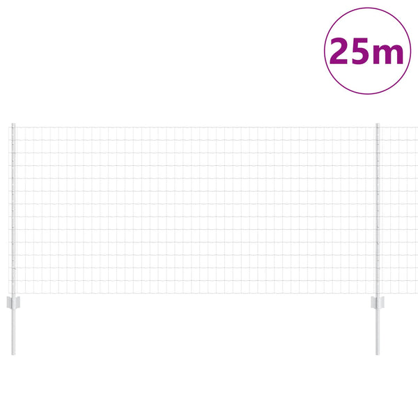 Euroaita with Post 25 x 1 m Galvanoitu teräs Hopea Verkko