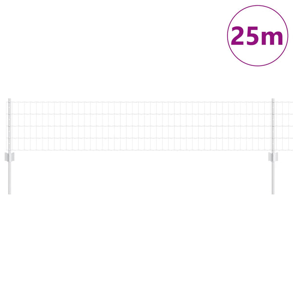 Euroaita with Post 25 x 0,4 m Galvanoitu teräs Hopea Verkko