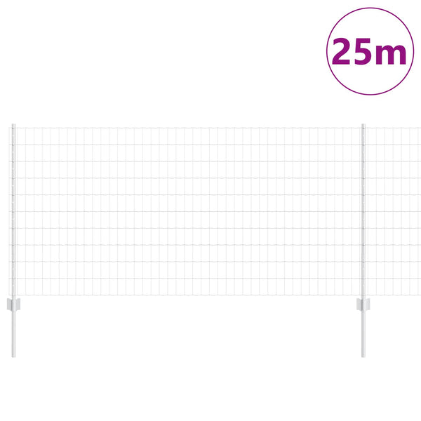 Euroaita with Post 25 x 1 m Galvanoitu teräs Hopea Verkko