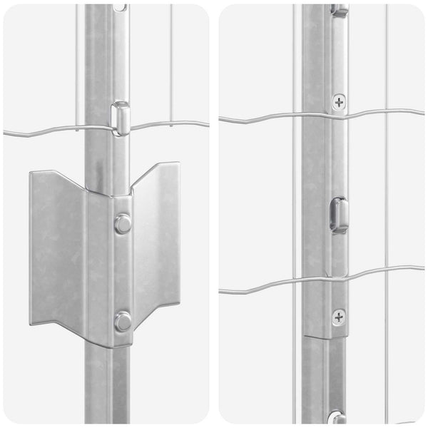 Euroaita with Post 25 x 1,2 m Galvanoitu teräs Hopea Verkko