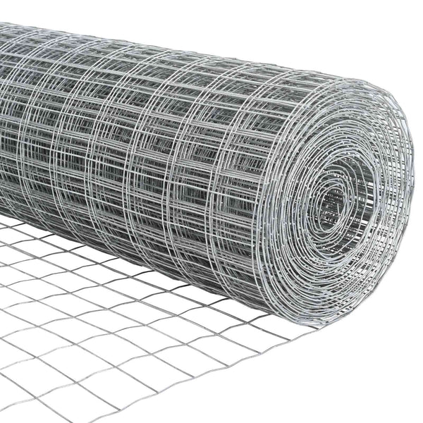 Euroaita with Post 25 x 1,2 m Galvanoitu teräs Hopea Verkko