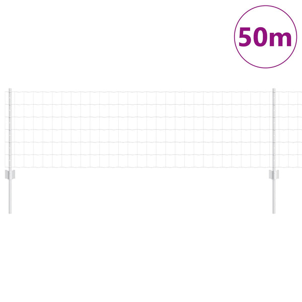 Euroaita with Post 50 x 0,6 m Galvanoitu teräs Hopea Verkko