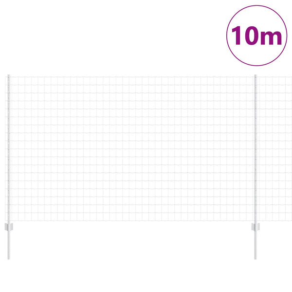 Euroaita with Post 10 x 1,4 m Galvanoitu teräs Hopea Verkko