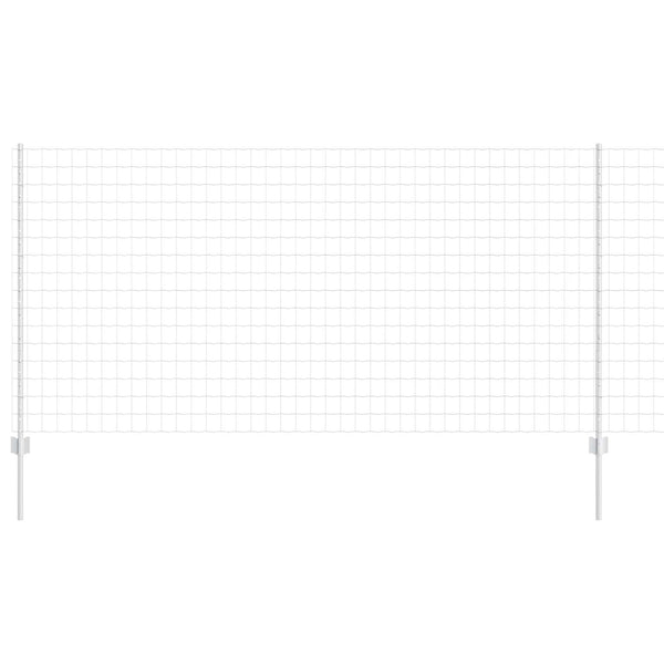 Euroaita with Post 25 x 1,2 m Galvanoitu teräs Hopea Verkko
