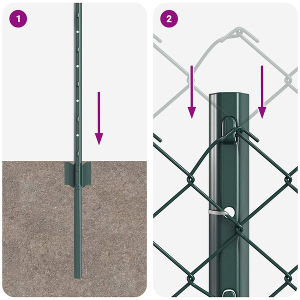 Ketjuaidalla varustettu aita 10 x 0,4 m PVC-pinnoitettu teräs