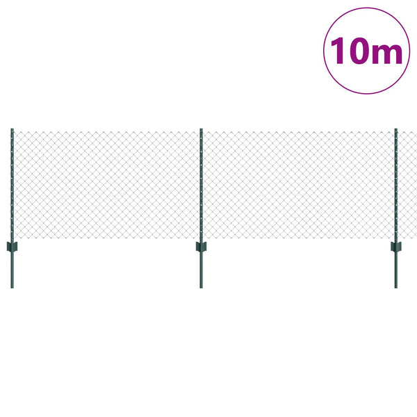 Ketjuaidalla varustettu aita 10 x 0,8 m PVC-pinnoitettu teräs
