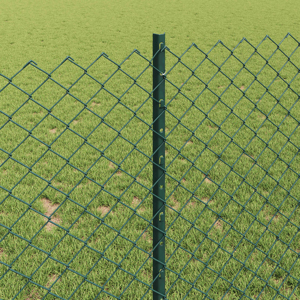 Ketjuaidalla varustettu aita 10 x 1 m PVC-pinnoitettu teräs
