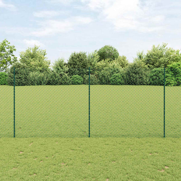 Ketjuaidalla varustettu aita 10 x 1,4 m PVC-pinnoitettu teräs