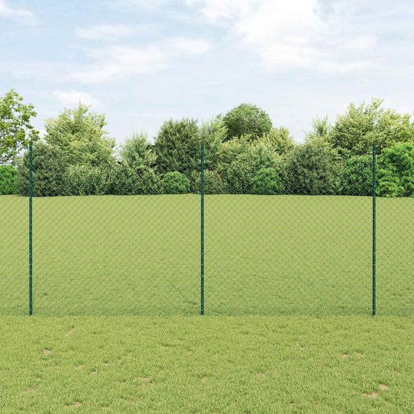 Ketjuaidalla varustettu aita 10 x 1,6 m PVC-pinnoitettu teräs