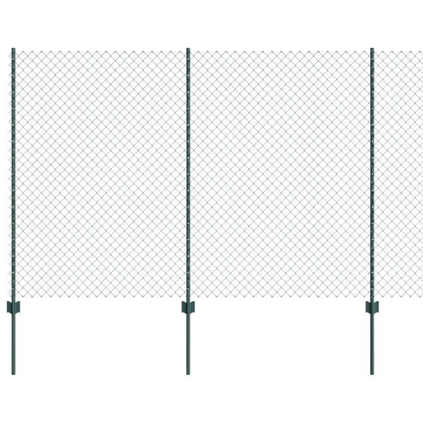 Ketjuaidalla varustettu aita 10 x 1,6 m PVC-pinnoitettu teräs
