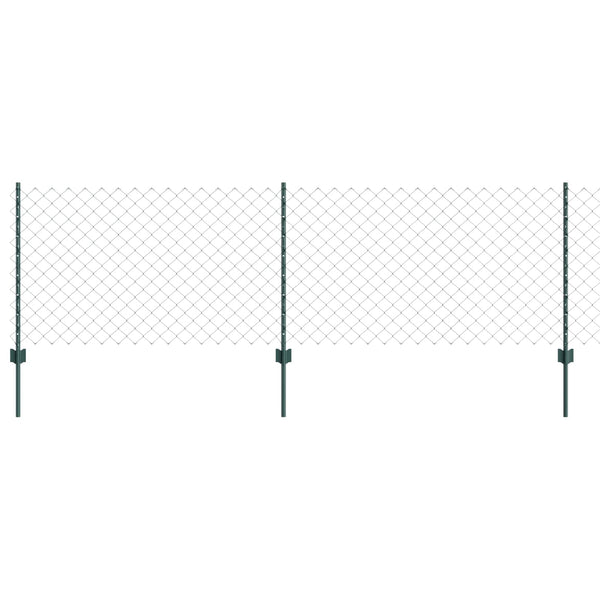 Ketjuaidalla varustettu aita 10 x 0,8 m PVC-pinnoitettu teräs
