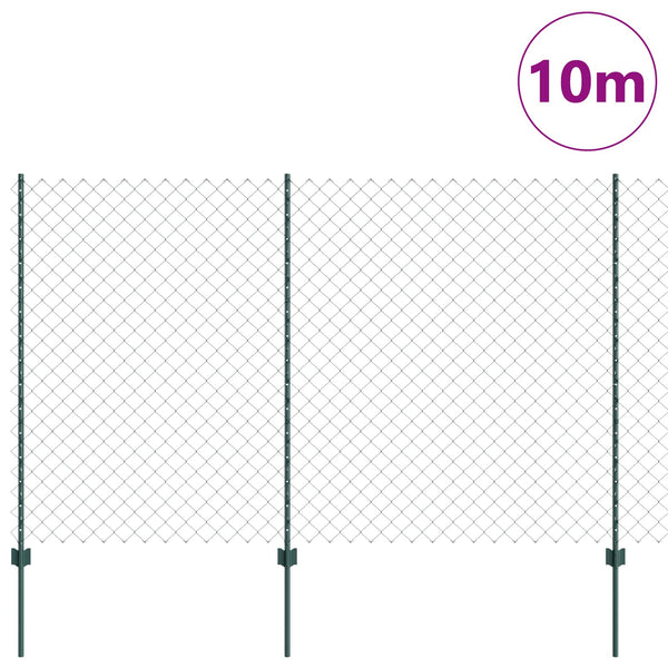 Ketjuaidalla varustettu aita 10 x 1,6 m PVC-pinnoitettu teräs