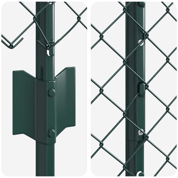 Ketjuaidalla varustettu aita 25 x 1 m PVC-pinnoitettu teräs