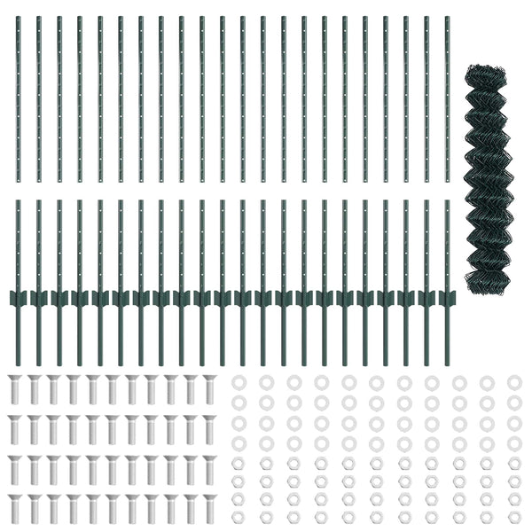 Ketjuaidalla varustettu aita 25 x 1 m PVC-pinnoitettu teräs