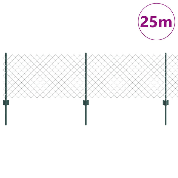 Ketjuaidalla varustettu aita 25 x 0,6 m PVC-pinnoitettu teräs