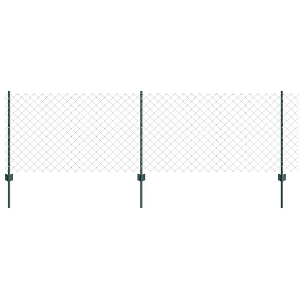 Ketjuaidalla varustettu aita 25 x 0,8 m Galvanoitu teräs Vihreä