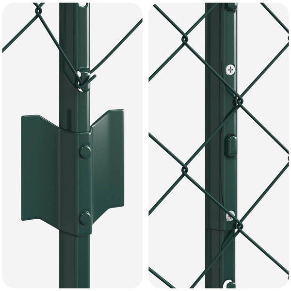 Ketjuaidalla varustettu aita 25 x 1,4 m PVC-pinnoitettu teräs