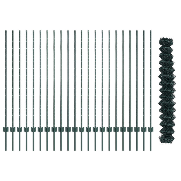 Ketjuaidalla varustettu aita 25 x 1,4 m PVC-pinnoitettu teräs