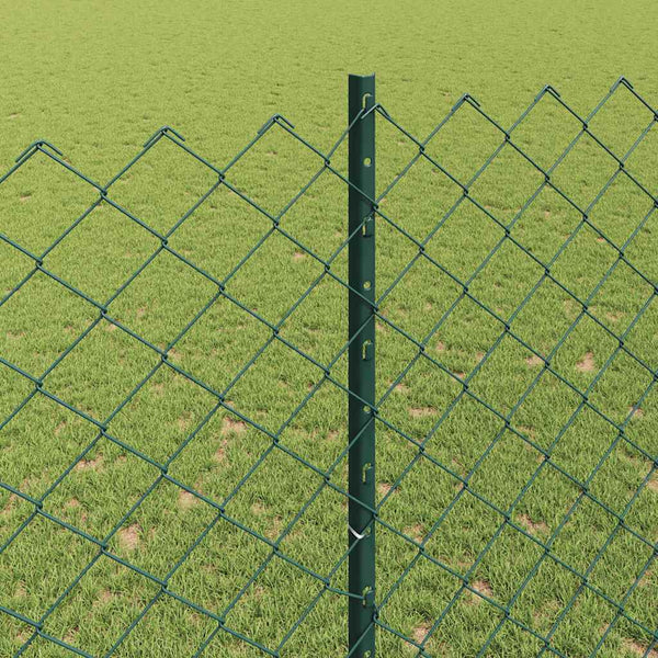 Ketjuaidalla varustettu aita 25 x 1,5 m Galvanoitu teräs Vihreä