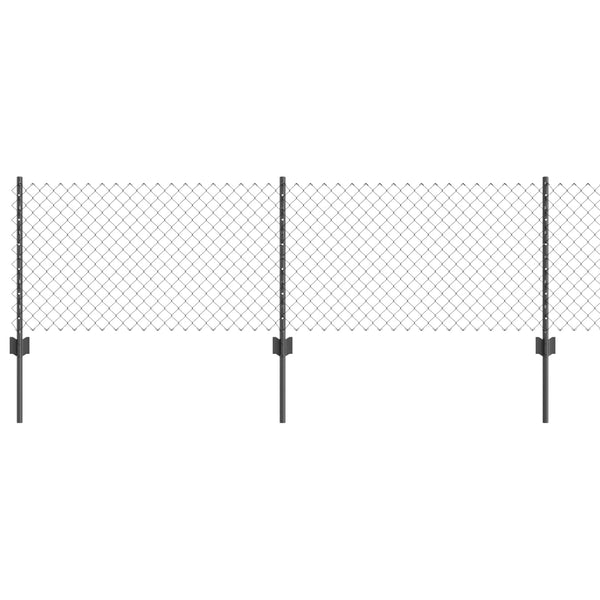Ketjuaidalla varustettu aita 10 x 0,6 m PVC-pinnoitettu teräs