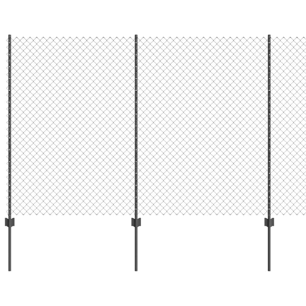 Ketjuaidalla varustettu aita 10 x 1,6 m PVC-pinnoitettu teräs