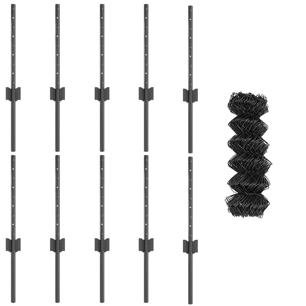 Ketjuaidalla varustettu aita 10 x 0,4 m PVC-pinnoitettu teräs