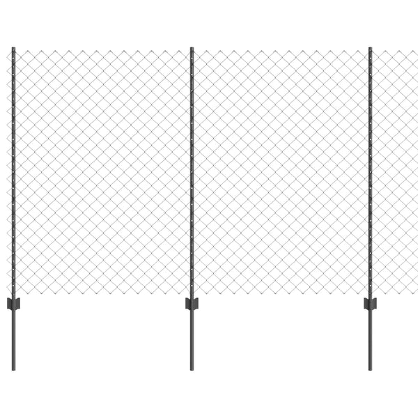 Ketjuaidalla varustettu aita 10 x 1,5 m PVC-pinnoitettu teräs